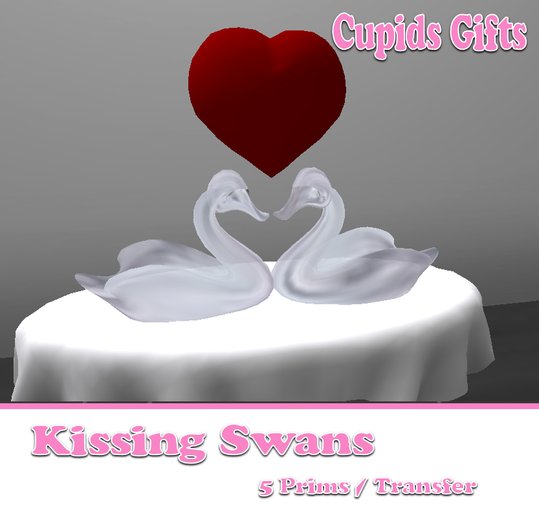 Cupids Kissing Swans Sculpture [Boxed]