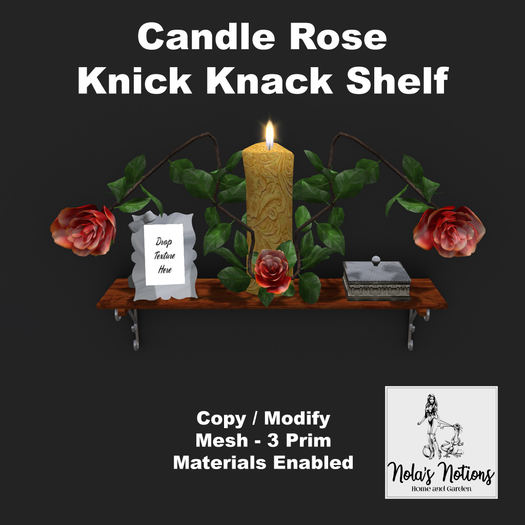 Candle Rose Knick Knack Shelf