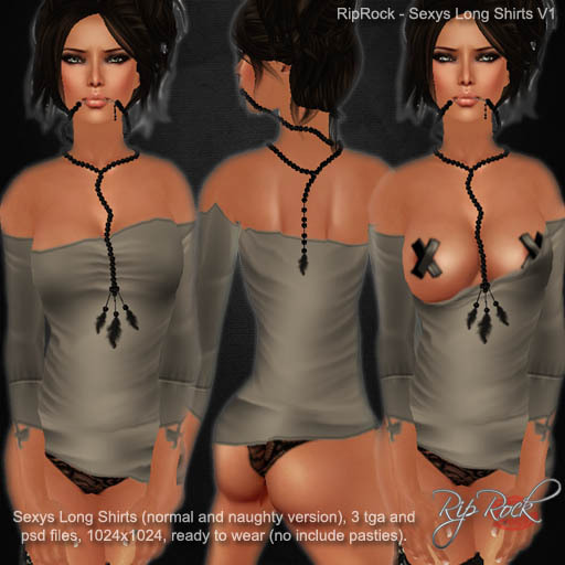 RipRock - Sexys Long Shirts V1, psd and tga files, full perms