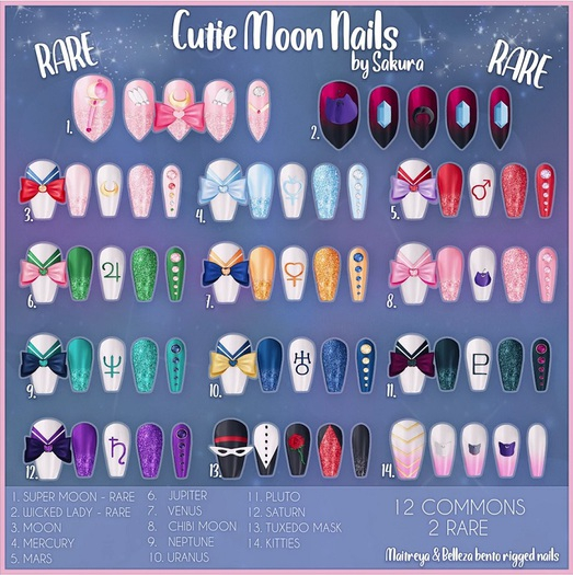 {Sakura} Cutie Moon Nails - M - Wicked Lady RARE