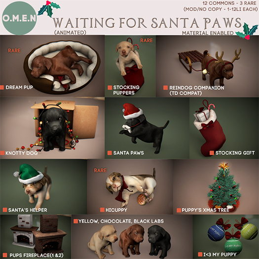 O.M.E.N - Waiting for Santa Paws - Chocolate Lab BOX