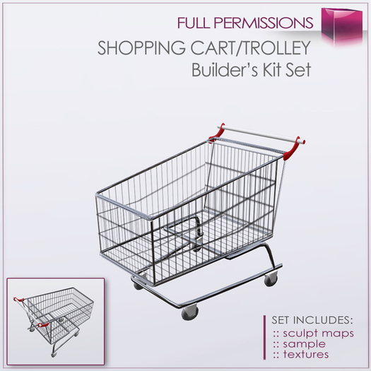 SCULPTED SHOPPING CART/TROLLEY - Market trolley - Builder's Kit Set Full Perm
