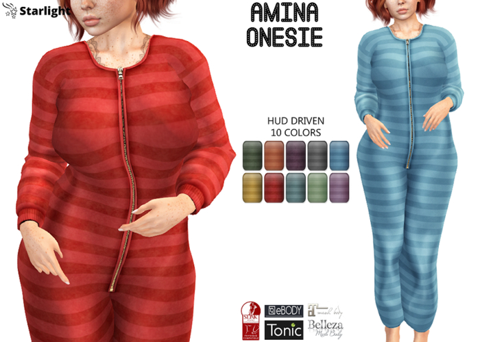 :: SA ::  Amina - Onesie with HUD - Striped