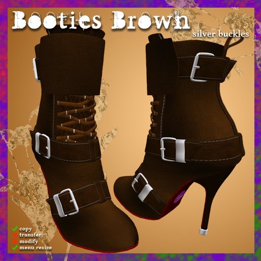Booties Brown with silver buckles