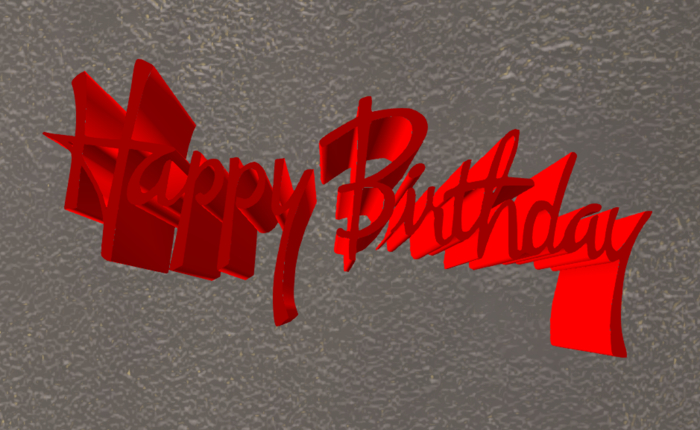 3d Happy Birthday sign