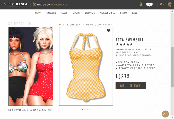 .miss chelsea. Etta Swimsuit Lemon Gingham