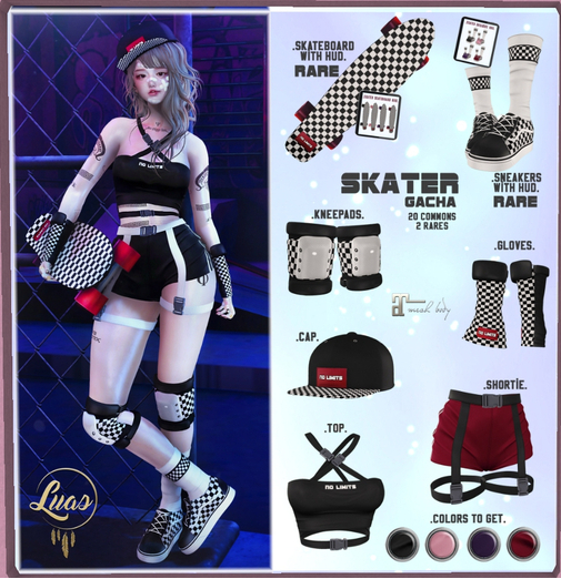 Luas Skater Top Red