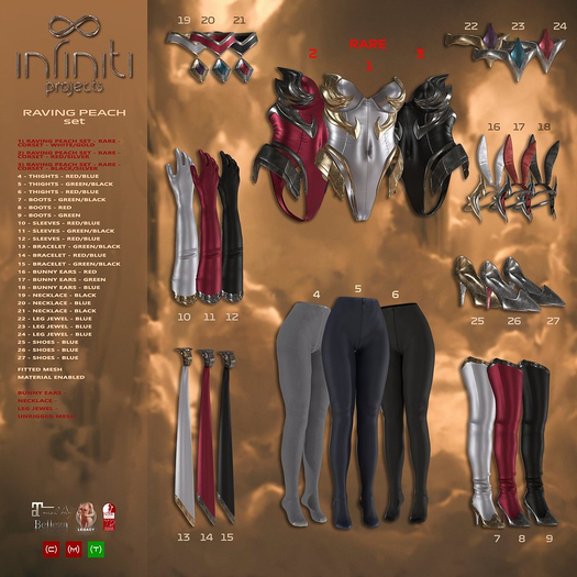 - INFINITI - Raving Peach - BOOTS - Red-Silver - LEGACY