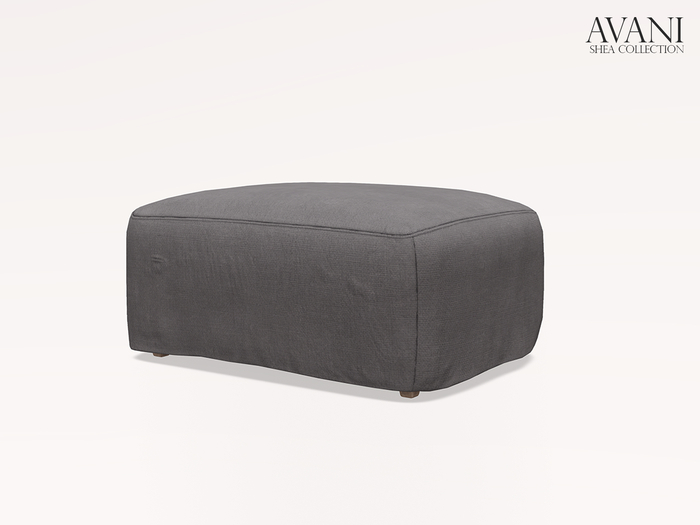 Avani Shea Collection Low Pouf, Carbon