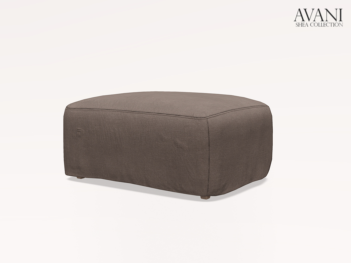 Avani Shea Collection Low Pouf, Mocha