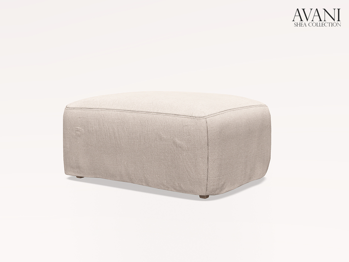Avani Shea Collection Low Pouf, Bisque