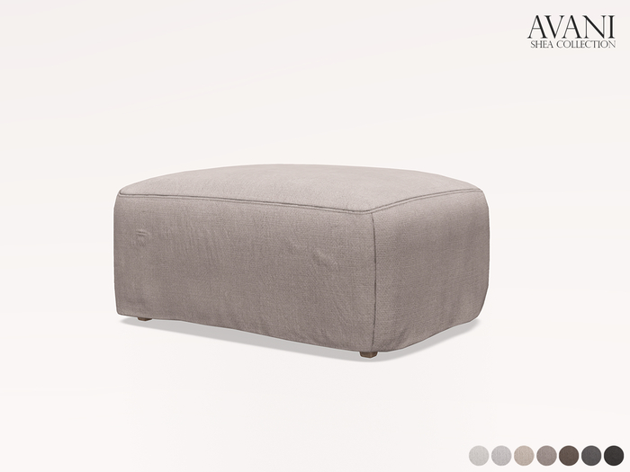 Avani Shea Collection Low Pouf, All