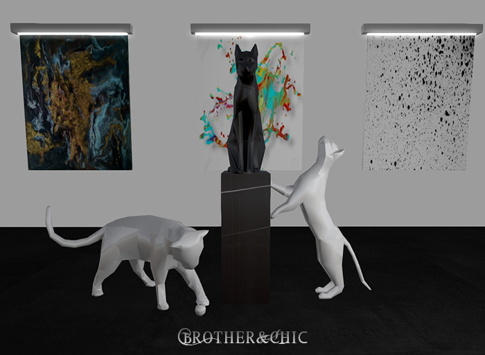 low ploy cat statue