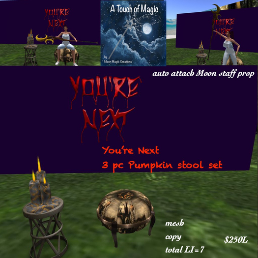 You're Next 3 pc Pumpkin stool set-Box