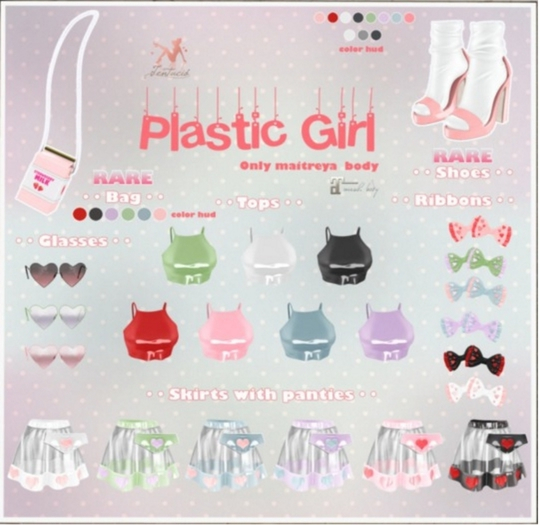 *Tentacio* Plastic girl. Ribbons white pink