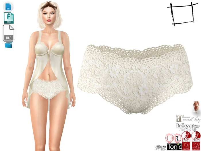 Dae Obj FBX For Lace Edge Underwear Knickers Slink, Maitreya, Belleza, Tonic, Legacy, Ocacin Stadnard