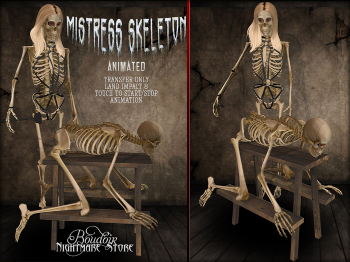 Boudoir Halloween-Animated Mistress Skeleton 