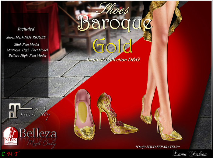 -Lamu Fashion-Shoes *Baroque Gold* Inspired Collection D&G