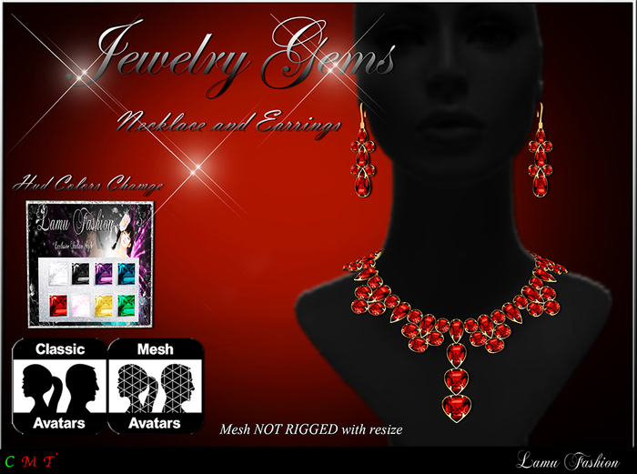 -Lamu Fashion-Jewelry Set *Gems* Hud Color Change