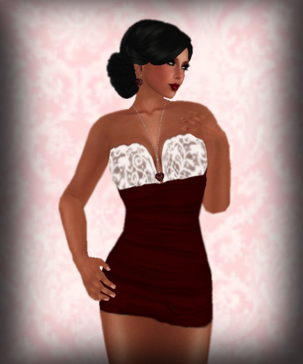 H.E.D. Valentine's Lace Dress Red & White