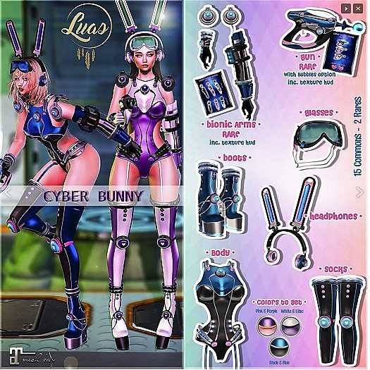 LUAS CYBER BUNNY GACHA FULL SET + 2 RARES (17 PIECES) MAITREYA
