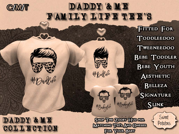 Second Life Marketplace - Family Life Tee's - #DadlLife/#KidLife DEMO