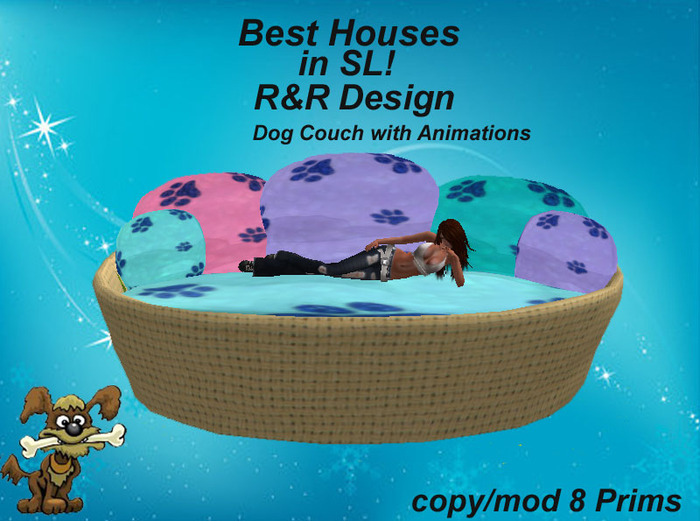 Best Houses in SL!! Animated Dog Couch