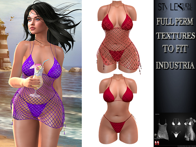 STYLES-INDUSTRIA Fishnet dress & bikini-Texture FULL PERM V1.2