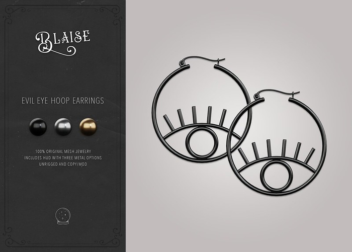 B L A I S E . Evil Eye Hoop Earrings