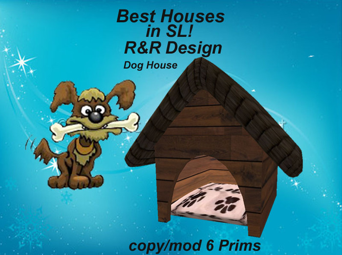Dog House Wood, low prim, high textures, sculpted