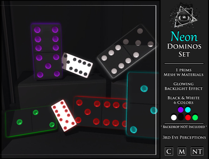 Neon Domino Wall Art Set