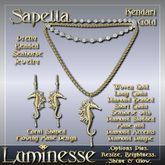 SAPELLA Kendari Necklace & Earrings Set OP - White Diamond Gold