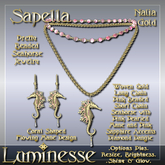 SAPELLA Nalia Necklace & Earrings Set OP - Pink Sapphire Pink White Diamond Gold
