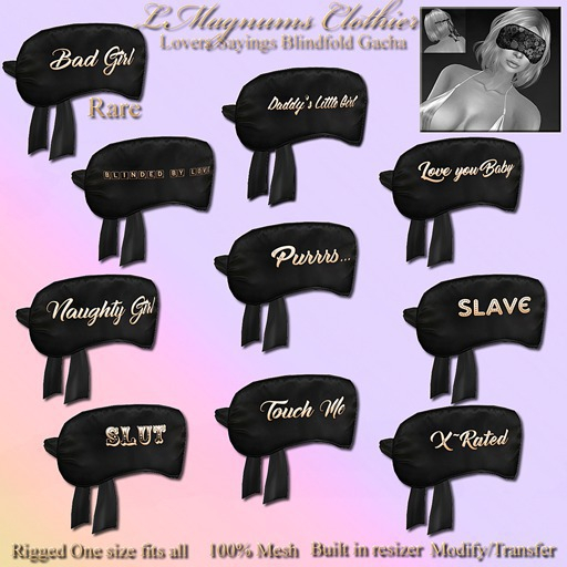 LMagnums Lovers Sayings Blindfold - Purrrs