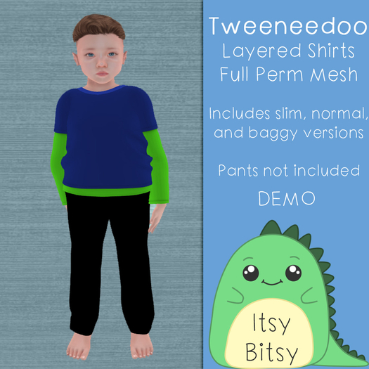 DEMO Itsy Bitsy Tweeneedoo Layered Shirts Full Perm Mesh