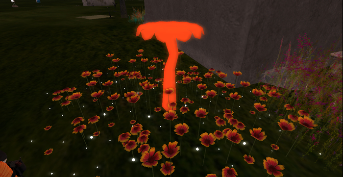 Rotating orange glow flower