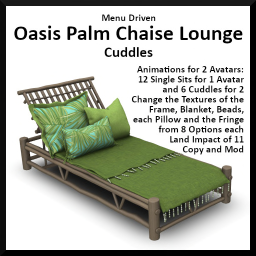 Menu Driven Oasis Palm Chaise Lounge - Cuddles