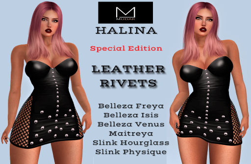 MUDAK - HALINA SPECIAL EDITION LEATHER RIVETS DRESS