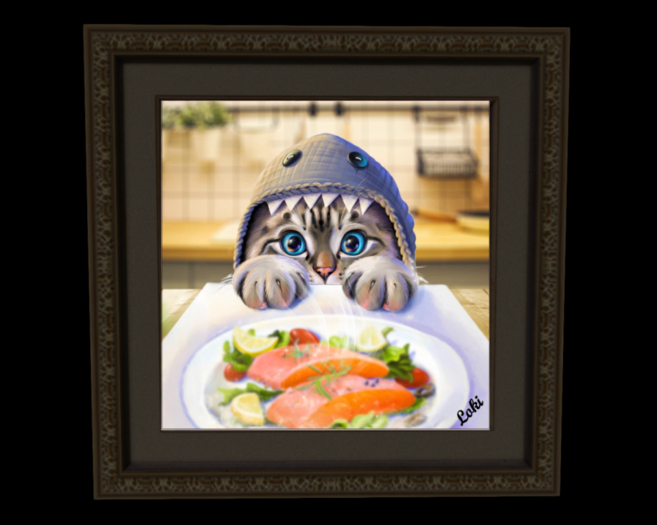 Dinnertime Kitten Art
