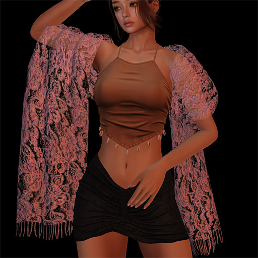 FA DrapedShawl Lace Pink