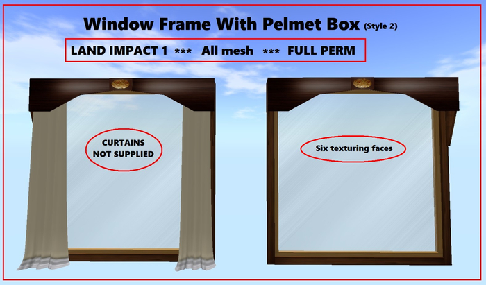Window frame with Pelmet box Model 2