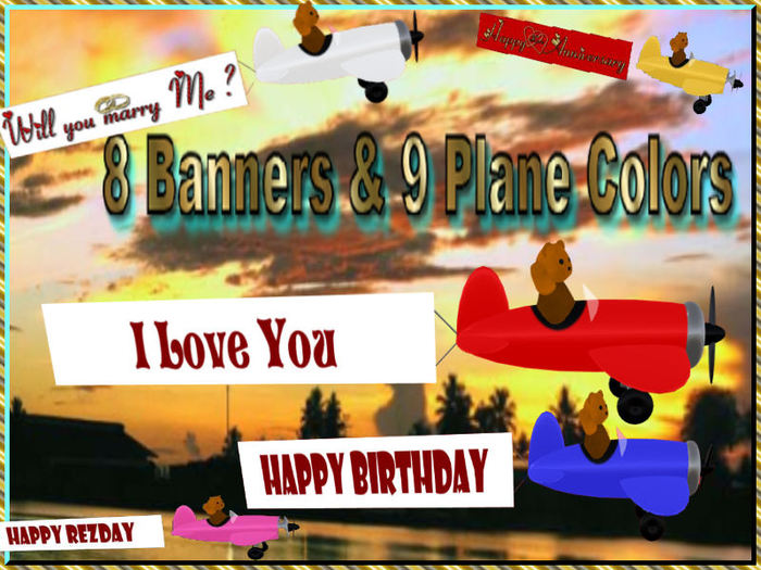 Promo 199 Flying TEDDY PLANE(Color & Theme Changing)Birth, rez, LOVE U,Welcome Home & More