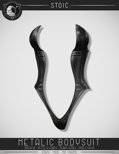 .STOIC. METALIC BODYSUIT LEATHER BLACK
