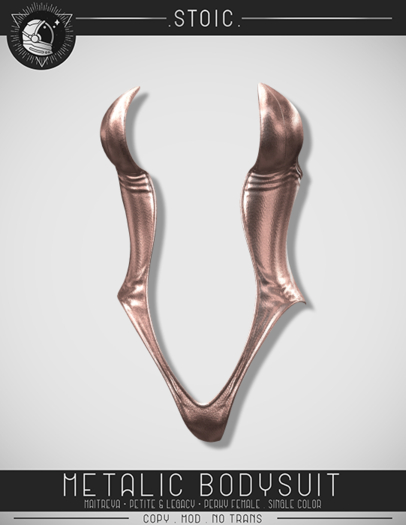 .STOIC. METALIC BODYSUIT LEATHER ROSE