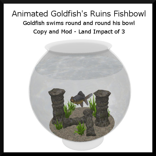 Animated Goldfish's Ruins Fishbowl
