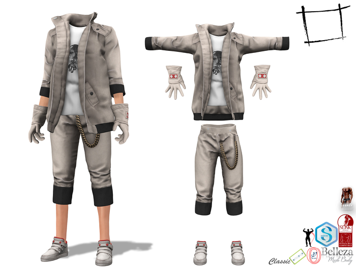 Full Perm Men's Street Style Jacket And Carpi Pants Outfit Slink Male, Belleza Jake, Signature Gianni