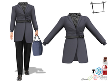 Men's Tied Belt Fashionable Coat With Cowl Neck Top Under Slink Male, Belleza Jake, Signature Gianni