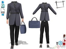 Dae Obj FBX Men's Fashionable Tied Belt Coat With Cowl Neck Top Under Pants Shoes Handbag Outfit Slink