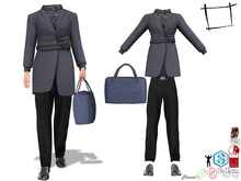 Fashionable Tied Belt Coat With Cowl Neck Top Under Pants Shoes Handbag Outfit Slink Male, Belleza Jake