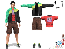 Men's Cargo Shorts Sports Jacket Tshirt Shoes Outfit Slink Male, Belleza Jake,Signature Gianni,Legacy 